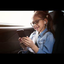 Girl listening to audiobook
